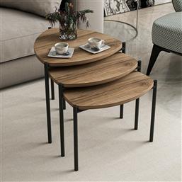 ΤΡΑΠΕΖΙ ΖΙΓΟΝ (3 ΤΕΜΑΧΙΑ) LENNY - WALNUT 506MNR1225 (45X45X45) ΑΙΘΡΙΟ