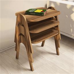 ΤΡΑΠΕΖΙ ΖΙΓΟΝ (3 ΤΕΜΑΧΙΑ) PARIS - WALNUT 845HCT2821 (48,6X42X35,5) ΑΙΘΡΙΟ