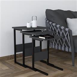 ΤΡΑΠΕΖΙ ΖΙΓΟΝ (3 ΤΕΜΑΧΙΑ) SALI - BLACK, ANTHRACITE 835PUQ6244 (40X55X40) ΑΙΘΡΙΟ