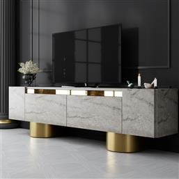 ΒΑΣΗ ΤΗΛΕΟΡΑΣΗΣ BOHEM - TRAVERTINE, GOLD 618BLY1262 (180X16X30) ΑΙΘΡΙΟ