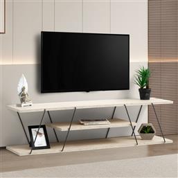 ΒΑΣΗ ΤΗΛΕΟΡΑΣΗΣ CANAZ - BLACK, TRAVERTINE 854KLN3087 (120X33X30) ΑΙΘΡΙΟ
