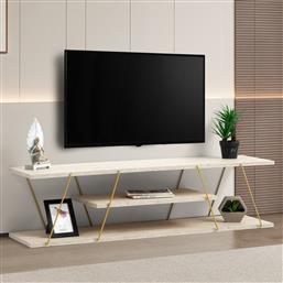 ΒΑΣΗ ΤΗΛΕΟΡΑΣΗΣ CANAZ - GOLD, TRAVERTINE 854KLN3086 (120X33X30) ΑΙΘΡΙΟ