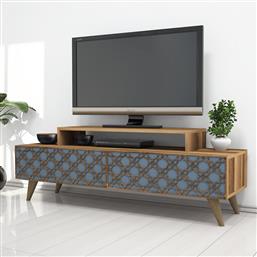 ΒΑΣΗ ΤΗΛΕΟΡΑΣΗΣ CITY - WALNUT, CHALCEDONY 845HCT3019 (140X48,8X41,8) ΑΙΘΡΙΟ