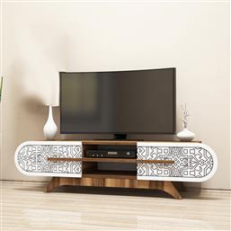 ΒΑΣΗ ΤΗΛΕΟΡΑΣΗΣ DEFNE - WALNUT WHITE 845HCT5504 (145X37X37) ΑΙΘΡΙΟ