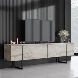 ΒΑΣΗ ΤΗΛΕΟΡΑΣΗΣ LUXE - TRAVERTINE, BLACK 618BLY1253 (180X50X30) ΑΙΘΡΙΟ