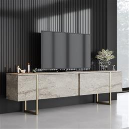 ΒΑΣΗ ΤΗΛΕΟΡΑΣΗΣ LUXE - TRAVERTINE, GOLD 618BLY1254 (180X50X30) ΑΙΘΡΙΟ