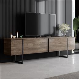 ΒΑΣΗ ΤΗΛΕΟΡΑΣΗΣ LUXE - WALNUT, BLACK 618BLY1106 (180X50X30) ΑΙΘΡΙΟ