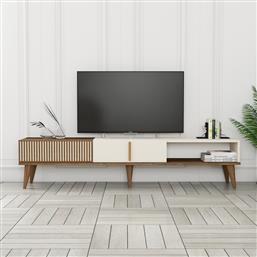 ΒΑΣΗ ΤΗΛΕΟΡΑΣΗΣ MILAN ALT - WALNUT, CREAM 845HCT3107 (180X40X35) ΑΙΘΡΙΟ