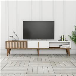 ΒΑΣΗ ΤΗΛΕΟΡΑΣΗΣ MILAN ALT - WALNUT, WHITE 845HCT3106 (180X40X35) ΑΙΘΡΙΟ
