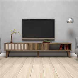 ΒΑΣΗ ΤΗΛΕΟΡΑΣΗΣ MILAN - WALNUT 845HCT3092 (180X40X35) ΑΙΘΡΙΟ