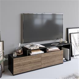 ΒΑΣΗ ΤΗΛΕΟΡΑΣΗΣ NEXERA - BLACK, WALNUT 788DEC4034 (149,8X42,9X35,3) ΑΙΘΡΙΟ
