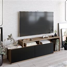 ΒΑΣΗ ΤΗΛΕΟΡΑΣΗΣ NEXERA - WALNUT, BLACK 788DEC4033 (149,8X42,9X35,3) ΑΙΘΡΙΟ