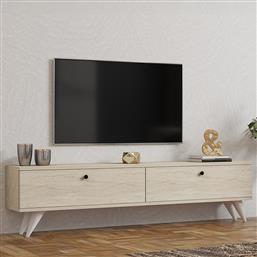 ΒΑΣΗ ΤΗΛΕΟΡΑΣΗΣ PARIS - TRAVERTINE 835PUQ6406 (160X40X25) ΑΙΘΡΙΟ