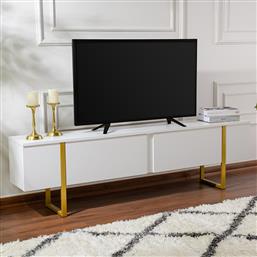 ΒΑΣΗ ΤΗΛΕΟΡΑΣΗΣ SERENITY - WHITE, GOLD 241NRD1312 (180X50X29,5) ΑΙΘΡΙΟ