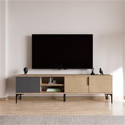 ΒΑΣΗ ΤΗΛΕΟΡΑΣΗΣ TARZ - ANTHRACITE, OAK 360ALE1701 (180X49X33) ΑΙΘΡΙΟ