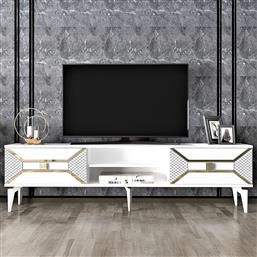ΒΑΣΗ ΤΗΛΕΟΡΑΣΗΣ YUMEDI - WHITE, GOLD 475OLV1160 (150X50X30) ΑΙΘΡΙΟ