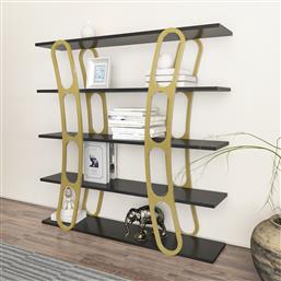 ΒΙΒΛΙΟΘΗΚΗ ADAR - BLACK, GOLD 875ZNA4505 120X120X25 CM ΑΙΘΡΙΟ