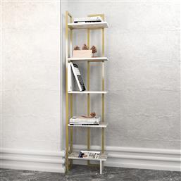 ΒΙΒΛΙΟΘΗΚΗ ALICE - EPHESUS, GOLD 322RTC1179 45,2X180X21,6 CM ΑΙΘΡΙΟ