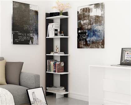 ΒΙΒΛΙΟΘΗΚΗ ALS - BLACK, WHITE 875ZNA3604 45X170X22 CM ΑΙΘΡΙΟ