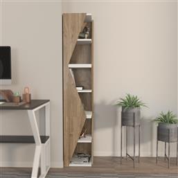 ΒΙΒΛΙΟΘΗΚΗ ARROW - WALNUT, WHITE 875ZNA4622 31,8X165X31,8 CM ΑΙΘΡΙΟ