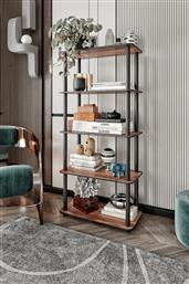 ΒΙΒΛΙΟΘΗΚΗ BOOKCASE 5 RECT - WALNUT 282PTR1106 60X139X30 CM ΑΙΘΡΙΟ