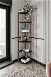 ΒΙΒΛΙΟΘΗΚΗ BOOKCASE 6 CORNER - BLACK 282PTR1109 34X173X34 CM ΑΙΘΡΙΟ