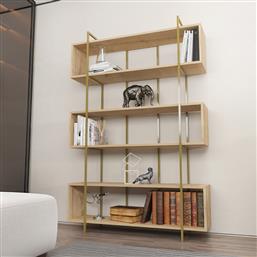 ΒΙΒΛΙΟΘΗΚΗ BRUTI - OAK, GOLD 875ZNA4511 120X180X29,6 CM ΑΙΘΡΙΟ