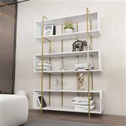 ΒΙΒΛΙΟΘΗΚΗ BRUTI - WHITE, GOLD 875ZNA4510 120X180X29,6 CM ΑΙΘΡΙΟ