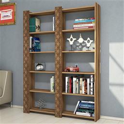 ΒΙΒΛΙΟΘΗΚΗ CITY 2 - WALNUT, WALNUT 845HCT3613 124,6X170X24,2 CM ΑΙΘΡΙΟ