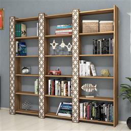ΒΙΒΛΙΟΘΗΚΗ CITY 3 - WALNUT, CREAM 845HCT3621 184,6X170X24,2 CM ΑΙΘΡΙΟ