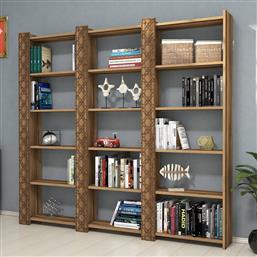 ΒΙΒΛΙΟΘΗΚΗ CITY 3 - WALNUT, WALNUT 845HCT3619 184,6X170X24,2 CM ΑΙΘΡΙΟ