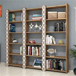 ΒΙΒΛΙΟΘΗΚΗ CITY 3 - WALNUT, WHITE 845HCT3618 184,6X170X24,2 CM ΑΙΘΡΙΟ
