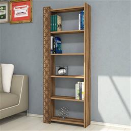 ΒΙΒΛΙΟΘΗΚΗ CITY - WALNUT, WALNUT 845HCT3607 64,6X170X24,2 CM ΑΙΘΡΙΟ