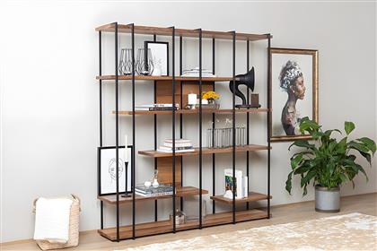 ΒΙΒΛΙΟΘΗΚΗ COOPER - WALNUT 141HWR1137 170X180X35 CM ΑΙΘΡΙΟ