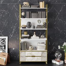 ΒΙΒΛΙΟΘΗΚΗ FRIDA 90 CM - WHITE 788DEC4049 89,3X191X35,2 CM ΑΙΘΡΙΟ