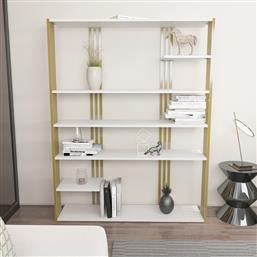 ΒΙΒΛΙΟΘΗΚΗ JENNY - WHITE, GOLD 875ZNA4519 120X160X29,6 CM ΑΙΘΡΙΟ