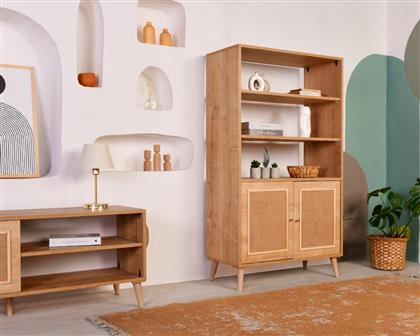 ΒΙΒΛΙΟΘΗΚΗ JUT BOOKSHELF 998VOW1165 40X110X90 CM ΑΙΘΡΙΟ