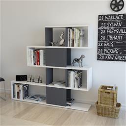 ΒΙΒΛΙΟΘΗΚΗ KARLIN - WHITE, ANTHRACITE 322RTC1103 120X109X19,5 CM ΑΙΘΡΙΟ