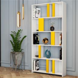 ΒΙΒΛΙΟΘΗΚΗ LIMA - WHITE, YELLOW 845HCT3639 90X180X20 CM ΑΙΘΡΙΟ