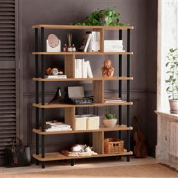ΒΙΒΛΙΟΘΗΚΗ META - BLACK 688DRA1208 120X168,5X28 CM ΑΙΘΡΙΟ