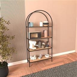 ΒΙΒΛΙΟΘΗΚΗ MONA 80 - BLACK, ATLANTIC PINE 706CLN1501 80X175X30 CM ΑΙΘΡΙΟ