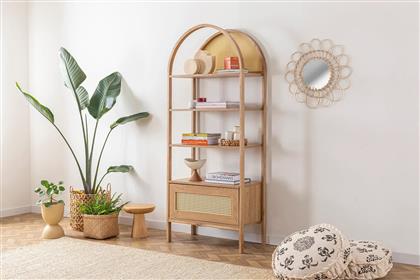 ΒΙΒΛΙΟΘΗΚΗ NALA 75 - NATURAL 141HWR1129 75X182,5X40 CM ΑΙΘΡΙΟ