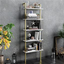 ΒΙΒΛΙΟΘΗΚΗ PIANTE - WHITE, GOLD 541HDL1311 60X174X22 CM ΑΙΘΡΙΟ