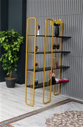 ΒΙΒΛΙΟΘΗΚΗ SIERRA - BLACK, GOLD 379VLV1309 125X180X28 CM ΑΙΘΡΙΟ