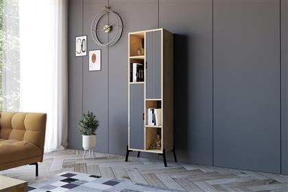 ΒΙΒΛΙΟΘΗΚΗ SORRENTO - SAPPHIRE OAK, ANTRACITE 835PUQ5308 48,2X160X30 CM ΑΙΘΡΙΟ