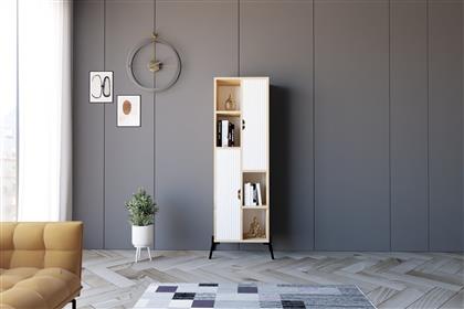 ΒΙΒΛΙΟΘΗΚΗ SORRENTO - SAPPHIRE OAK, WHITE 835PUQ5307 48,2X160X30 CM ΑΙΘΡΙΟ