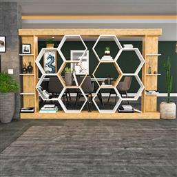 ΒΙΒΛΙΟΘΗΚΗ SUENO - WHITE, OAK 322RTC1111 140X177,4X29,6 CM ΑΙΘΡΙΟ