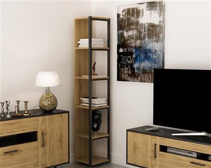 ΒΙΒΛΙΟΘΗΚΗ TEXAS - BLACK, UD 875ZNA3612 33,7X180X29,5 CM ΑΙΘΡΙΟ