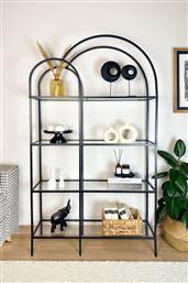 ΒΙΒΛΙΟΘΗΚΗ TWIN - BLACK, TRANSPARENT 706CLN1503 100X175X30 CM ΑΙΘΡΙΟ