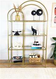 ΒΙΒΛΙΟΘΗΚΗ TWIN - GOLD, TRANSPARENT 706CLN1505 100X175X30 CM ΑΙΘΡΙΟ
